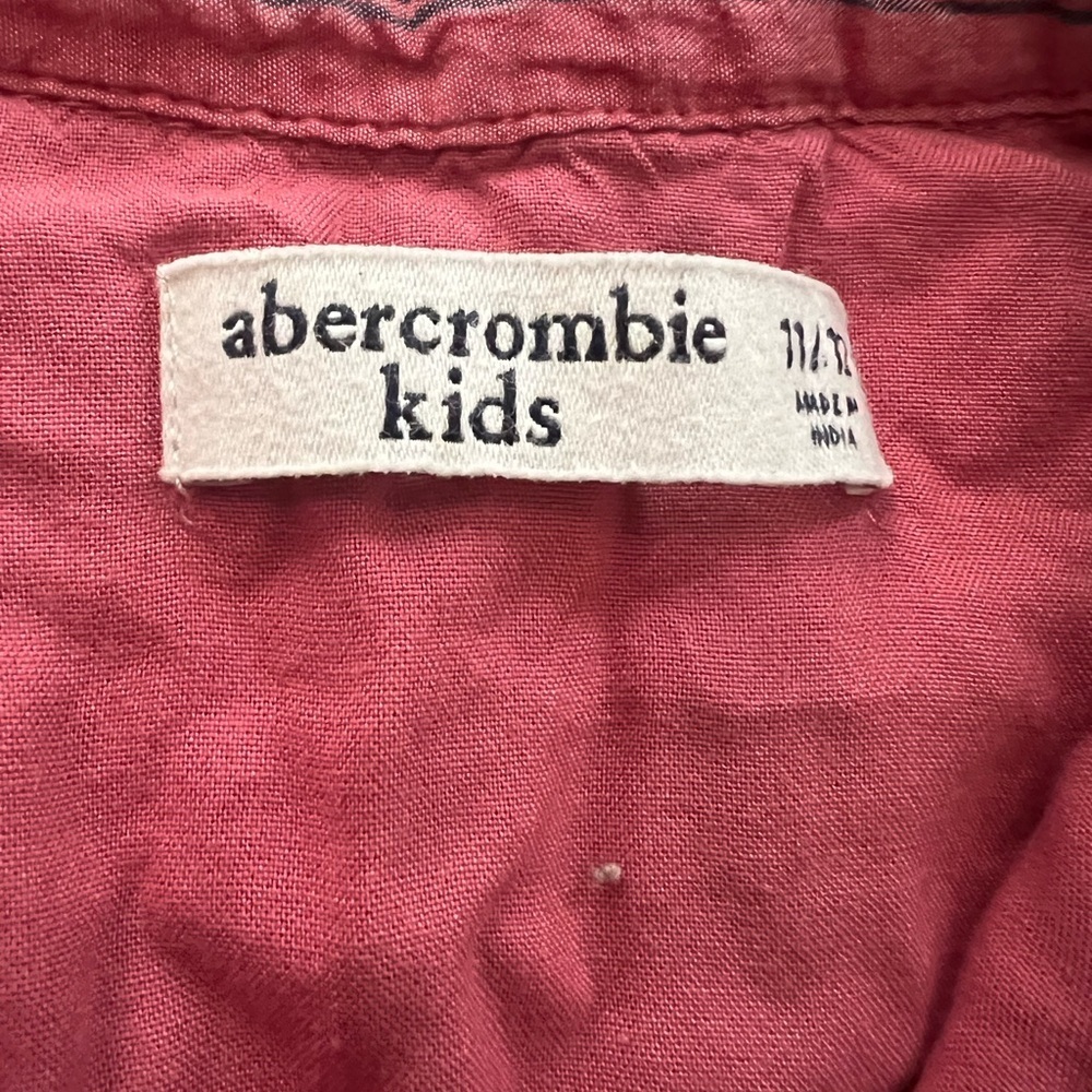 Abercrombie Kids Girls Striped Tie Front Romper Size 11 12 Pink Rust Boho Summer - Picture 2 of 6